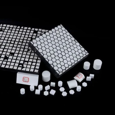 Placas de desgaste cerâmicas com suporte de borracha resistente a abrasão
